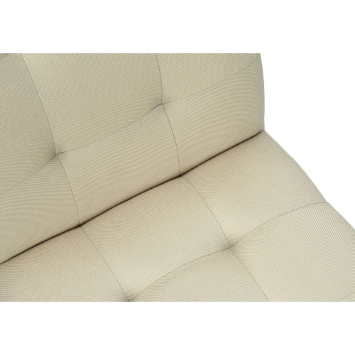 Set Of 2 37" Height Dining Chairs in Cream Fabric and Grey Solid Wood