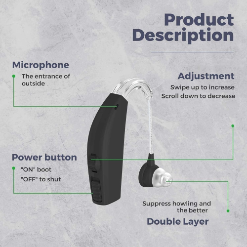 Amplificateur d'audition numérique - amplificateur d'amplification auditive personnel, amplificateur d'audition numérique rechargeable avec autonomie