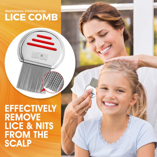 Lice Comb - Head Lice Treatment That's Individually Packaged Professional Stainless Steel Louse and Nit Combs Removes Eggs with Rounded Tips for