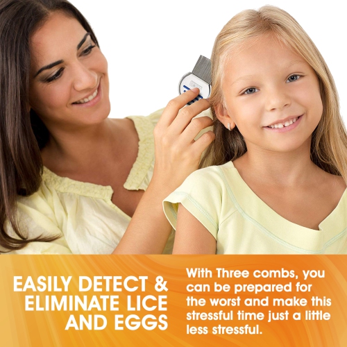 Lice Comb - Stainless Steel Professional Lice Comb and Head Lice Treatment to Effectively Get Rid of Hair Lice and Nits, for Infection and