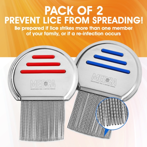 Lice Comb - Stainless Steel Professional Lice Comb and Head Lice Treatment to Effectively Get Rid of Hair Lice and Nits, for Infection and
