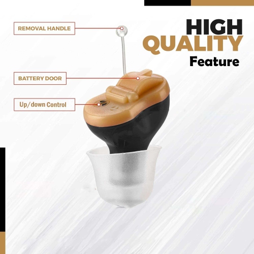 Premium Digital Hearing Amplifier - Invisible in Canal In-Ear Mini Sound Enhancer Set, Near-Invisible, Noise Cancelling, Sound Hearing Amplifier,