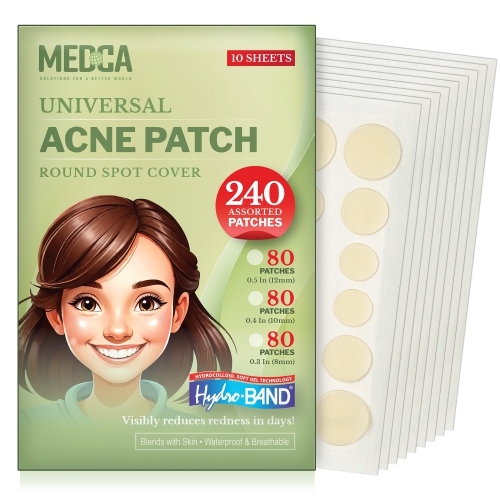 Acne Absorbing Covers - Hydrocolloid Acne Care Bandages Three Universal Patch Sizes, Acne Blemish Treatment for Face & Skin Spot Pore Patch, Reduce