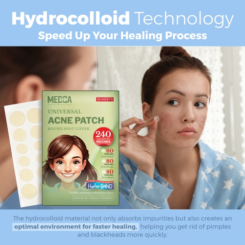 Acne Absorbing Covers - Hydrocolloid Acne Care Bandages Three Universal Patch Sizes, Acne Blemish Treatment for Face & Skin Spot Pore Patch, Reduce