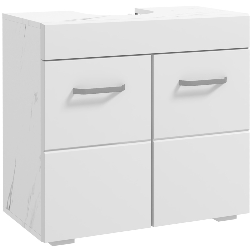 kleankin Pedestal Under Sink Bathroom Vanity Storage with Double Doors and
