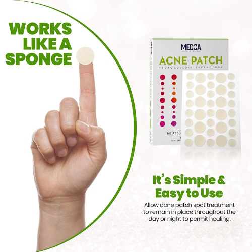 Acne Patches for Face - Hydrocolloid Bandage Pimple Patch in 3 Universal Size, Acne Spot Treatment Care for Face & Skin Spot Patch, Acne, Reduces