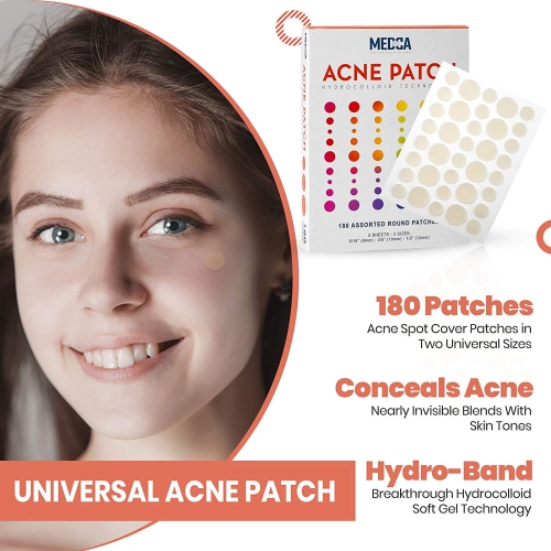 Acne Pimple Patch - Hydrocolloid Bandages Absorbing Covers in Two Universal Sizes, Acne Spot Treatment Care for Face & Skin Spot , Reduces Pimples
