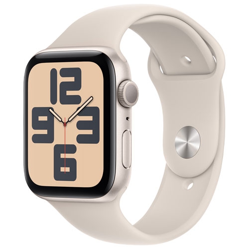 Apple Watch SE GPS 44mm Starlight Aluminum Case with Starlight Sport Band Small Medium