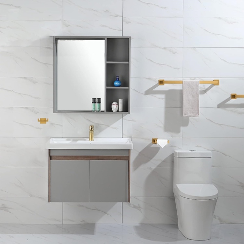 5 Pieces Brushed Gold Stainless Steel Bathroom Hardware Set - 2 23.6 Inch Towel Bar, Towel Ring, Toilet Paper Holder, Towel Hook, for Bathroom, Wall