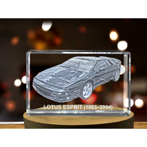Exquisite 3D Engraved Crystal of the Iconic 1993-2004 Lotus Esprit Sports Car
