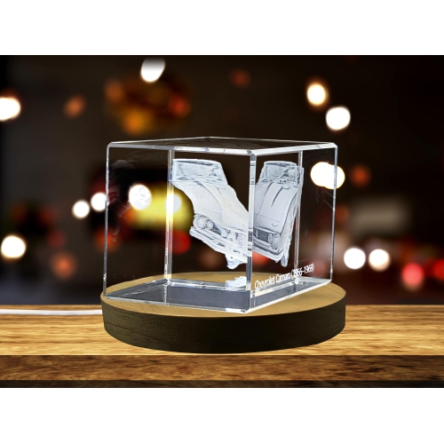 Magnifique cristal gravé en 3D de la Camaro classique 1966-1969 de Chevrolet