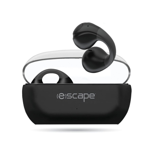 Escape - Wireless Ear Clip Headphones with Microphone and Charging Case, Black