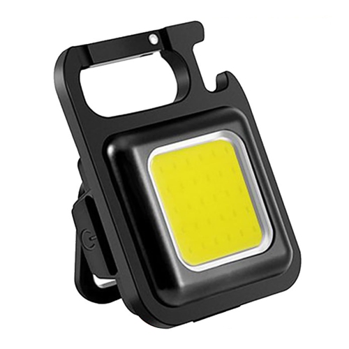 RCA - Mini lampe de poche rechargeable COB avec mousqueton, rechargeable, 800 lumens