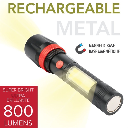 RCA - COB Flashlight with Mini Rechargeable Lantern, 800 Lumens