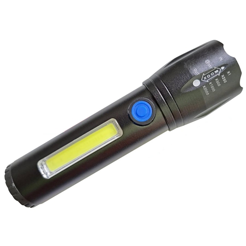 RCA - COB Flashlight with Mini Lantern, Rechargeable, 300 Lumens