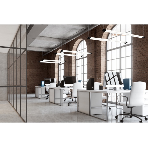 BAZZ – Lampe d’atelier à DEL intégrée à liaison PSHOP3BK, 40 watts, 4000 lumens, éclairage d’atelier à DEL 4000K, avec cordon d’alimentation, montage