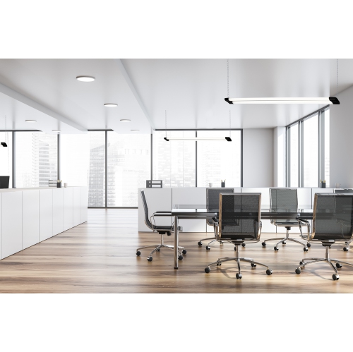 BAZZ – Lampe d’atelier à DEL intégrée à liaison PSHOP3BK, 40 watts, 4000 lumens, éclairage d’atelier à DEL 4000K, avec cordon d’alimentation, montage