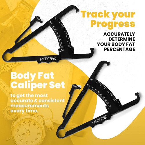 Skinfold Body Fat Caliper - Skin Fold Body Fat Analyzer and Handheld Bmi Measurement Tool Skinfold Caliper Device Measures Body Fat for Men and Women
