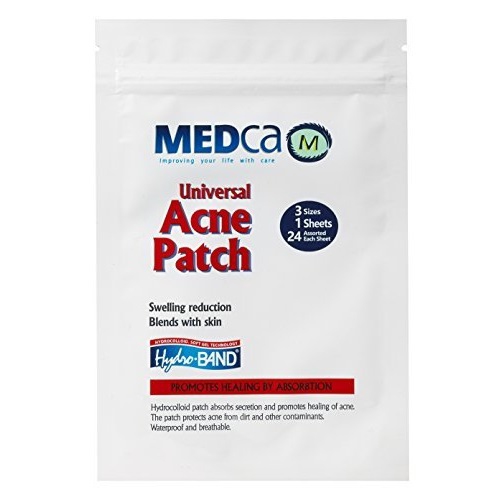 MEDCA  Acne Absorbing Covers - Hydrocolloid Acne Care Bandage (24 Count) Three Universal Patch Sizes, Acne Blemish Treatment for Face & Skin Spot Pore