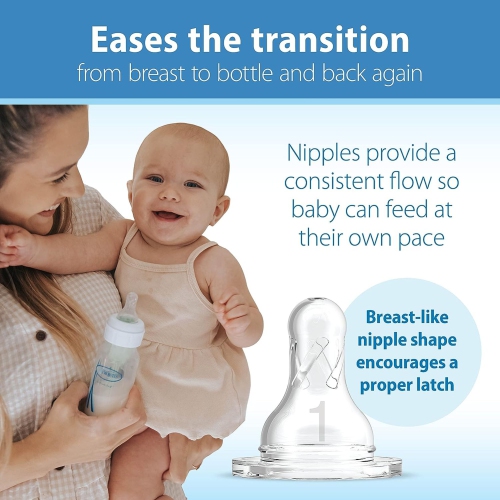 Ensemble de biberons étroits Breast-to-Bottle Options+ de Dr. Brown's - Bleu