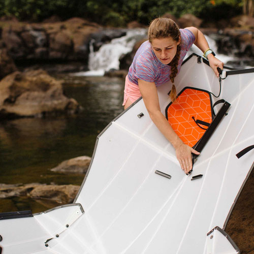 Oru Kayak Beach LT 12 ft. Foldable Kayak with Paddle - White