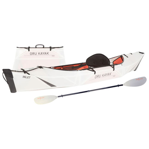 Kayak pliable de 10 pi avec pagaie Inlet d'Oru Kayak - Blanc