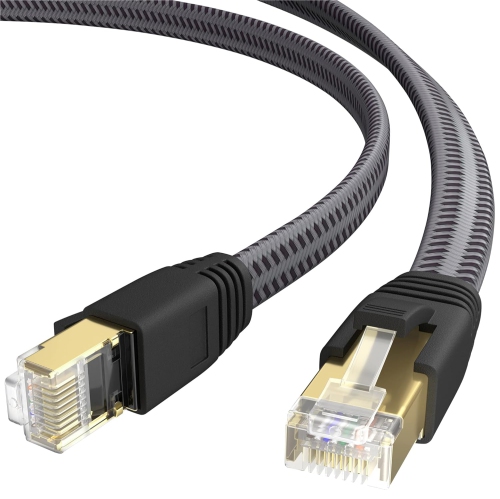Câble Ethernet Cat 8 de 10 pi, câble Internet haute vitesse tressé