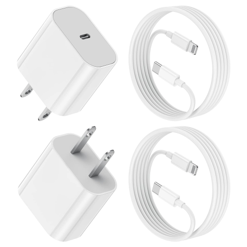 2 Pack USB C Fast Charger, Type C Fast Charging Charger Adapter with [Apple MFI Certified] USB C to Lightning Cable 3