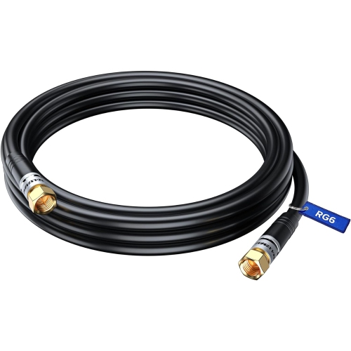 Digital Coaxial Audio Video Cable – 15 feet (Satellite Cable Connectors,  Male F Connector Pin, Coax 