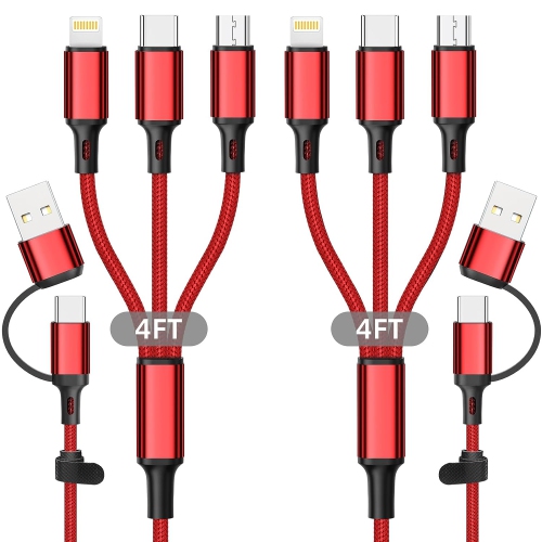 Dual USB C Multi Charging Cable Dual 4ft Length Cable Multi USB C Cable USB  Charging Cable Nylon Braided Dual USB C Charger Wire Compatible with Cell