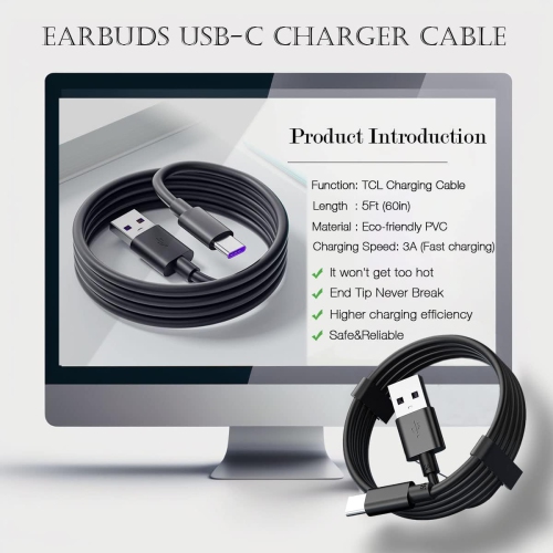 USB C Charging Cable for TCL 10L, TCL 10 5G UW, TCL 10 Plus, TCL 10 SE, TCL 10 Pro, TCL 20 Pro 5G, TCL 20S, TCL