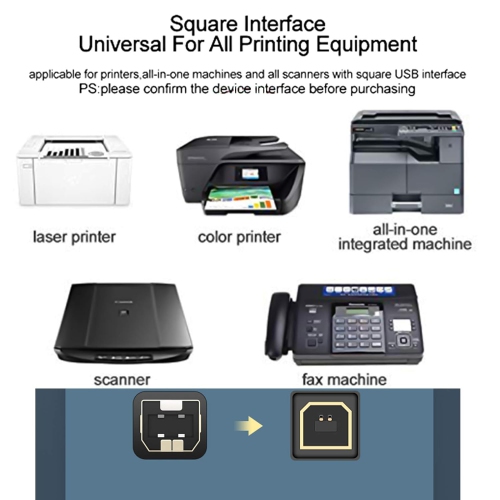 Câble d'imprimante vers ordinateur USB imprimante Câble d'imprimante compatible avec Epson XP-7100 6100 800 820 830 600 440