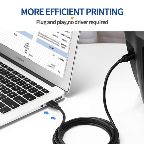 Câble d'imprimante, câble USB 2,0 A mâle vers B mâle câble USB type B câble de numériseur pour imprimantes comme Canon, Epson, HP