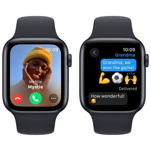Apple Watch SE (GPS) 44mm Midnight Aluminum Case with Midnight Sport Band - Medium / Large by APPLE - Refurbished condition - Image 5