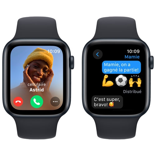 Apple Watch SE (GPS) 44mm Midnight Aluminum Case with Midnight Sport Band - Medium / Large by APPLE - Refurbished condition - Image 6