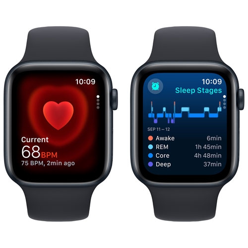 Apple Watch SE (GPS) 44mm Midnight Aluminum Case with Midnight Sport Band - Medium / Large by APPLE - Refurbished condition - Image 7