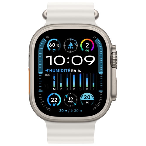 Refurbished - Apple Watch Ultra 2 (GPS + Cellular) 49mm Titanium Case with White Ocean Band