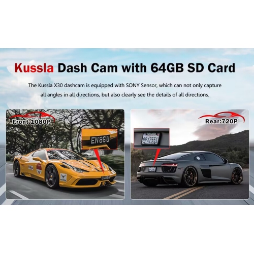 3 Channel Dash Cam Front and Rear Inside, LDAS FHD 1080P Dash Camera with SD Card, Rotatable cam for Cars with Super Night Vision, Loop Recording,