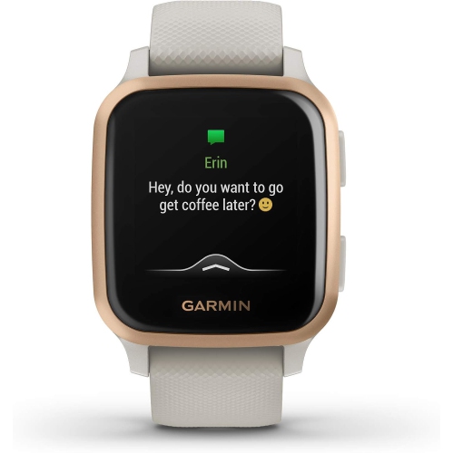 Garmin Venu Sq – Music Edition, Rose Gold Bezel with Light Sand