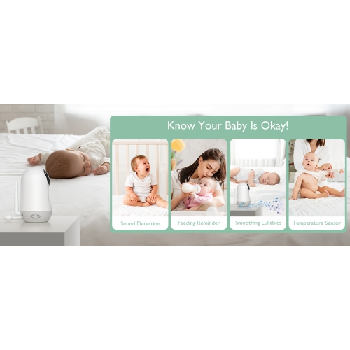 Momcozy Video Baby Monitor, 4.3" HD Baby Monitor with Camera and Audio No Wifi, Split-Screen, Infrared Night Vision