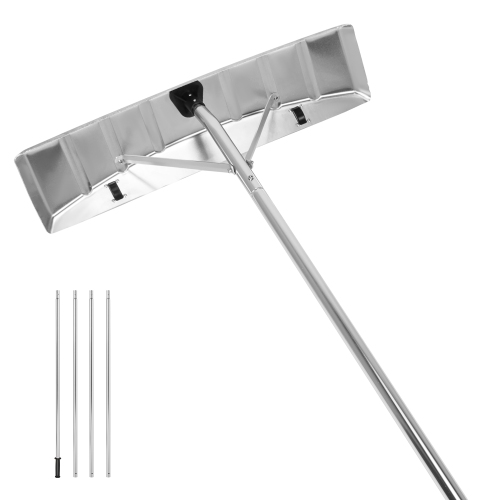 Râteau de toit en aluminium 25 po surdimensionné avec 2 rouleaux de Costway, 20 pi