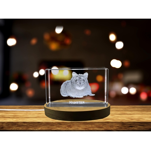 Sculptures de cristal Hamster fantaisistes | joyaux exquis gravés avec des rongeurs enjoués