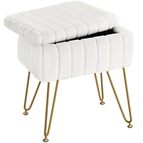 Vanity stool cheap with faux fur