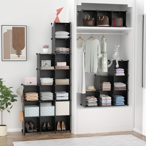6 Cube Closet Organizers: Cube storage shelf bookshelf with metal hammer. Versatile organizers and storage cabinet