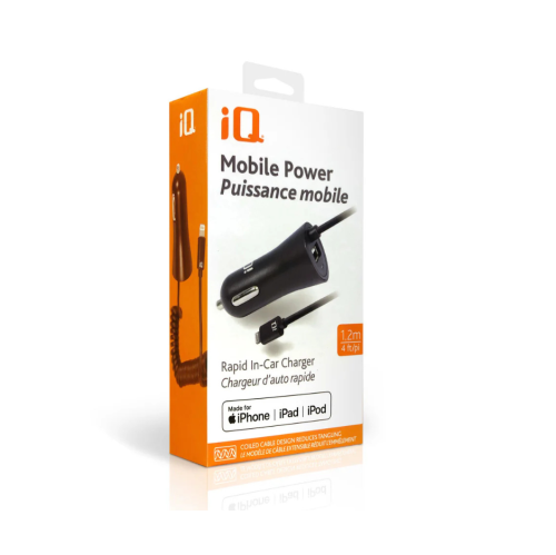 IQ - Alimentation mobile - Chargeur rapide pour l'auto - USB de type C - Boîte ouverte