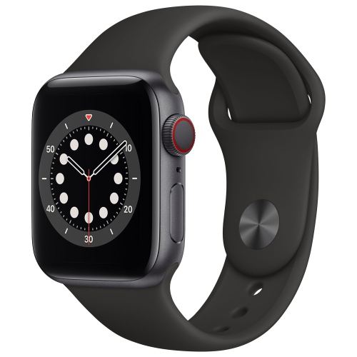 Remis à neuf avec boîtier en aluminium gris cosmique et bracelet sport noir de 40&nbsp;mm