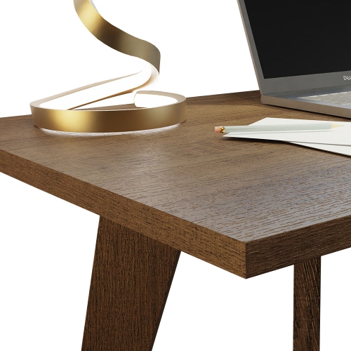 Madesa Modern Office Desk 47 Inch Computer Home Table Utility Study Workstation Sleek Wooden Unit 47 Inch - Brown