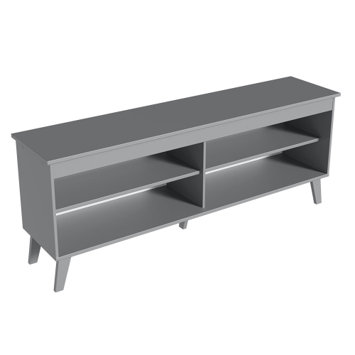 Meuble pour téléviseur Madesa avec 4 tablettes et un système de gestion des câbles pour meuble audio-vidéo moderne en bois de 55, 65 po - gris