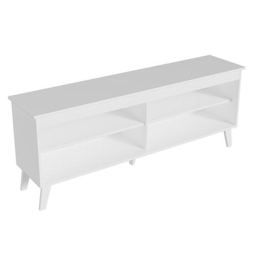 Meuble pour téléviseur Madesa avec 4 tablettes et système de gestion des câbles pour meuble audio-vidéo moderne en bois de 55, 65 po - blanc