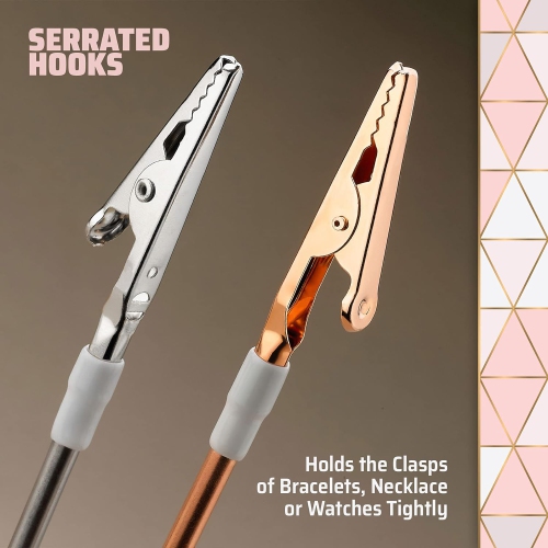 Jewelry Helper - 6" Fastening and Hooking Tool for Bracelets, Watches, Necklaces and Clasps or Closures - Buddy Helps Prevent Wrist Strain for